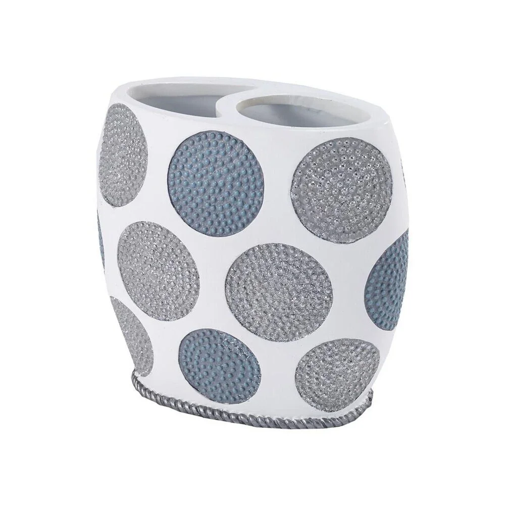 Avanti 13870B Toothbrush Holder Unisex OS White Dotted Circle Textured BED31